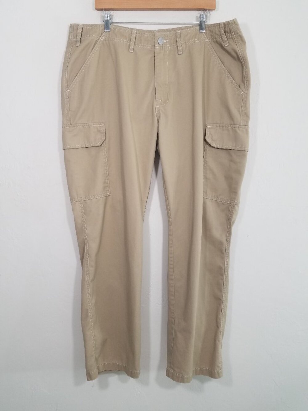 True Religion Cargo Pants Travertine Khaki Relaxed Size 38